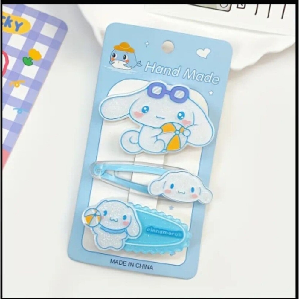 Cinnamonroll hair clips blue puppy hair accessories